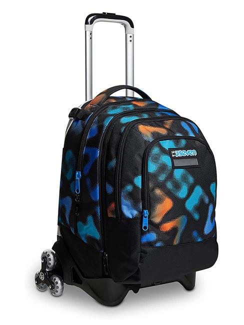 MELT BOY JACK Zaino trolley sganciabile 3 ruote Nero - Zaini con carrello