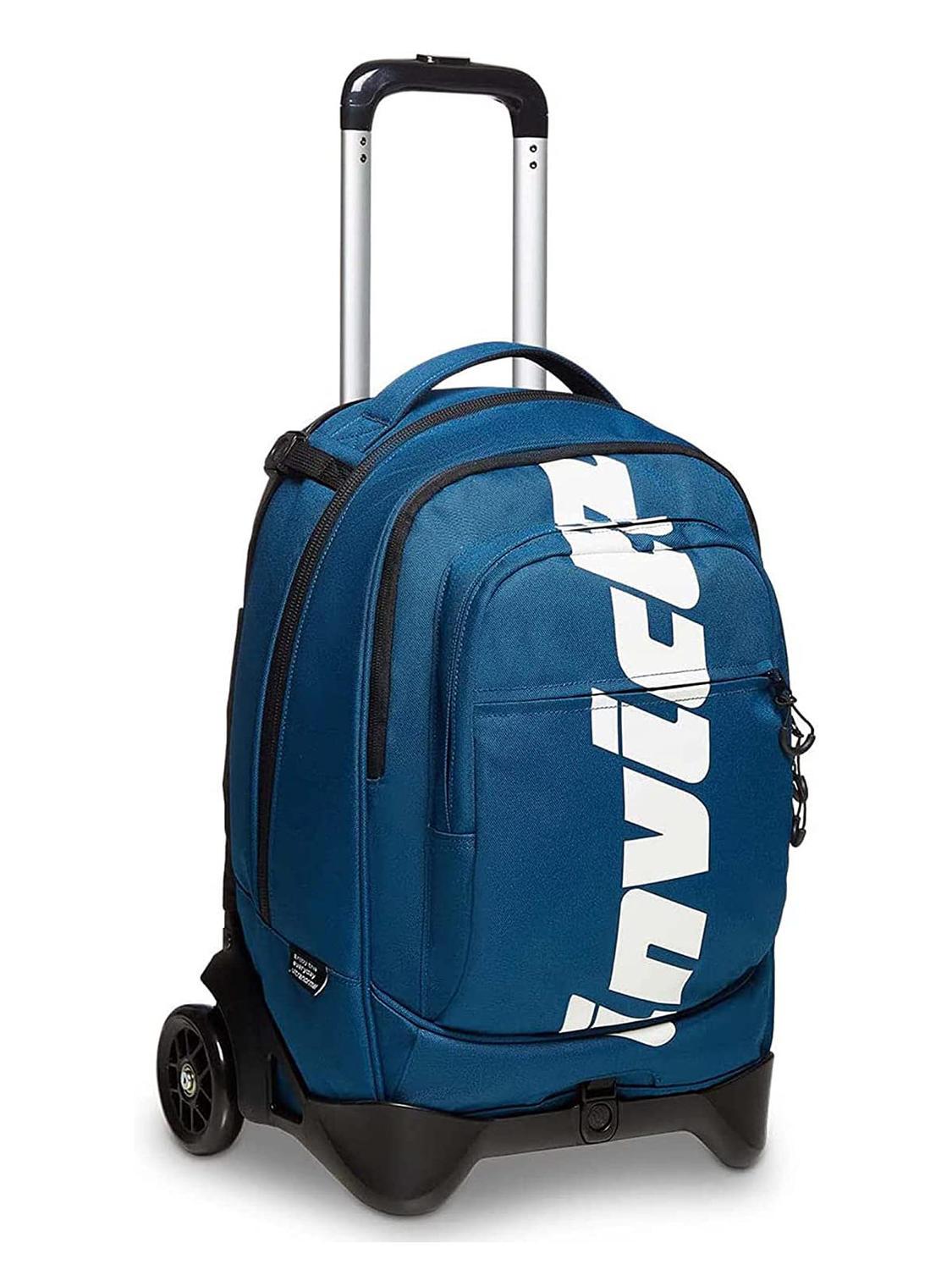 Zaino Trolley Invicta Scuola 2 In 1 - 35L Blu Camo, Carrello Fisso E Spallacci - Foto 7