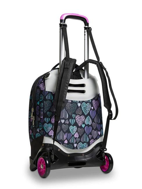 PATCHYHEART GIRL JACK Zaino trolley sganciabile 2 ruote Nero - Zaini con carrello