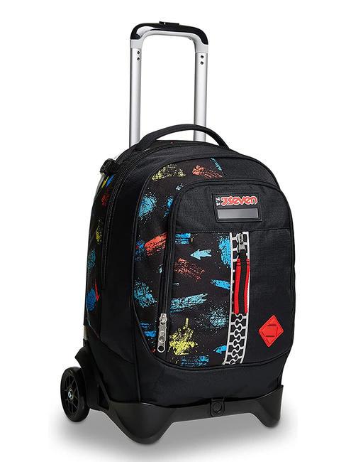 SCRATCH BOY JACK Zaino trolley sganciabile 2 ruote Nero - Zaini con carrello