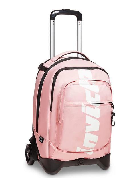 LOGO NEW PLUG Zaino trolley sganciabile 2 ruote pale mauve - Zaini con carrello