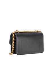 PINKO LOVE ONE MINI Borsa mini in pelle di vitello nero-antique gold - Borse Donna - 3