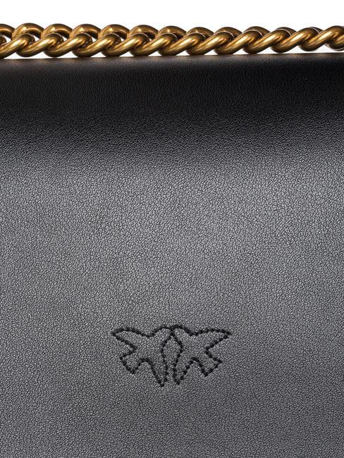 LOVE ONE MINI Borsa mini in pelle di vitello nero-antique gold - Borse Donna