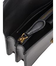 PINKO LOVE ONE MINI Borsa mini in pelle di vitello nero-antique gold - Borse Donna - 6
