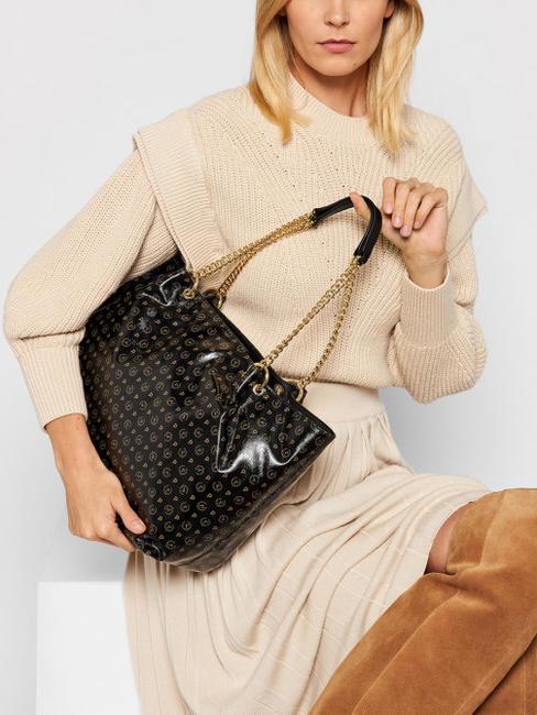 HERITAGE COATED Shopping bag in canvas Nero - Borse Donna