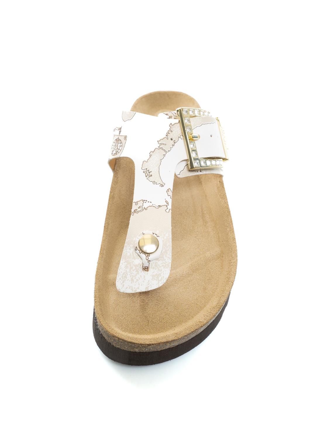 Alviero Martini Prima Classe Geo White Ciabattina Infradito Bianco