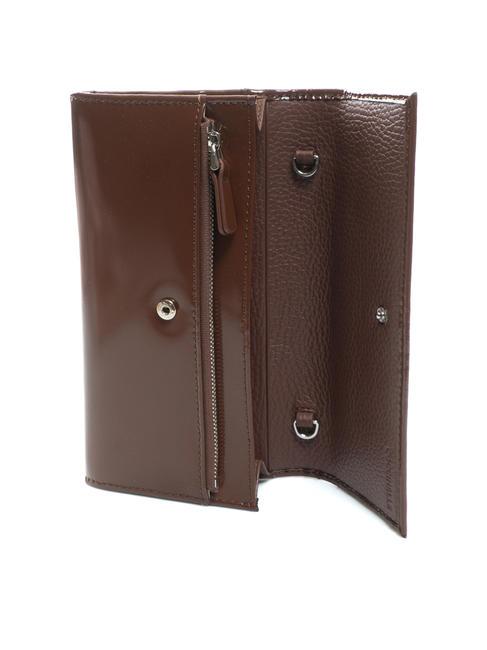 CAMPIONARIO - METALLIC SHINY Pochette portafoglio in pelle carruba - Borse Donna