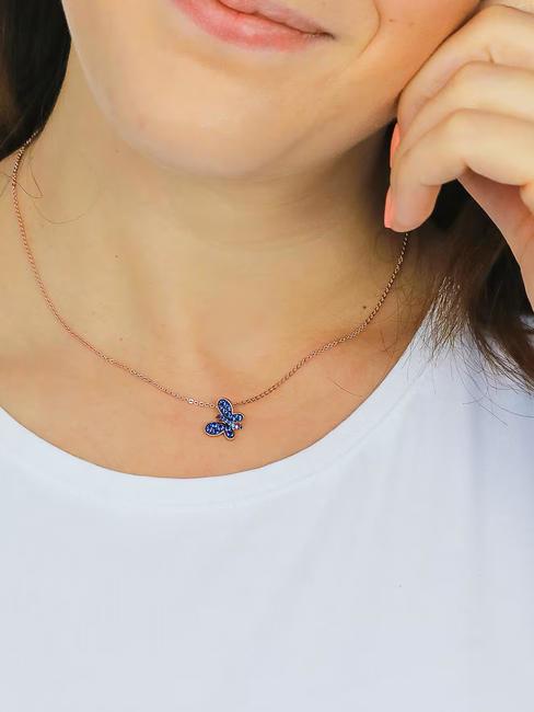 FARFALLE Collana con zirconi blu rose - Collane