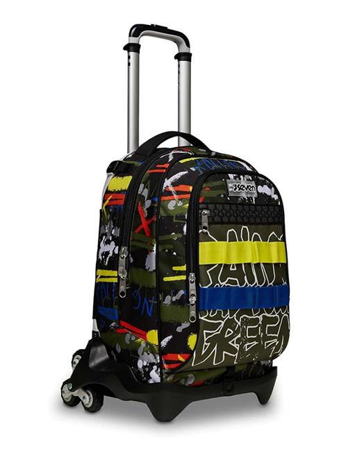 JACK FLUO BELTS Zaino Trolley 3 in 1, sganciabile camou green - Zaini con carrello