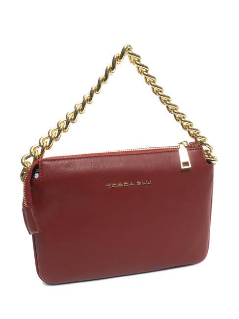 MILANO Borsa borchiata in pelle rossoscuro - Borse Donna