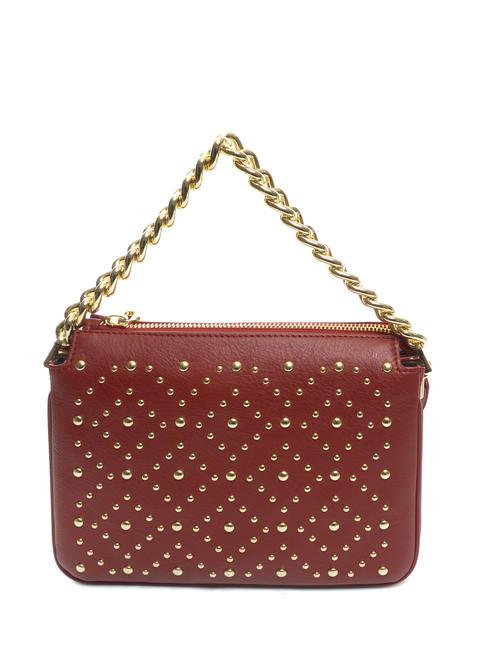 MILANO Borsa borchiata in pelle rossoscuro - Borse Donna