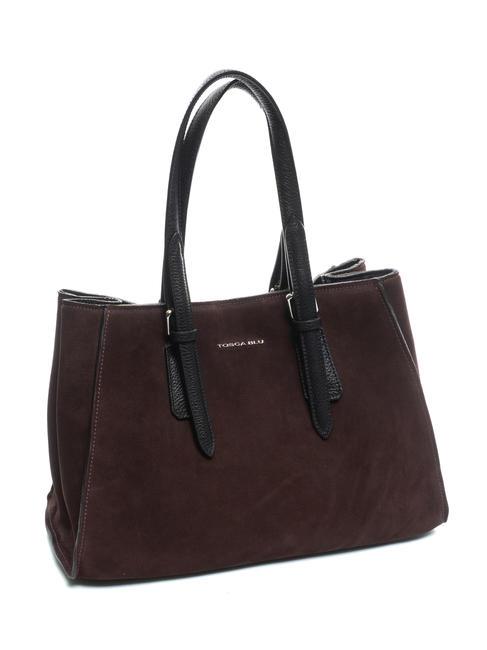 BRUGES Tote bag grande in suede bordeaux - Borse Donna
