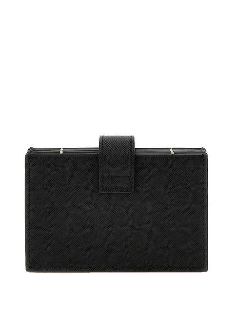   Porta carte effetto saffiano NERO - Portafogli Donna