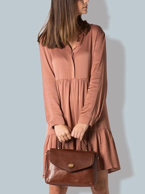 STORY Borsa cartelletta in pelle MARRONE - Borse Donna