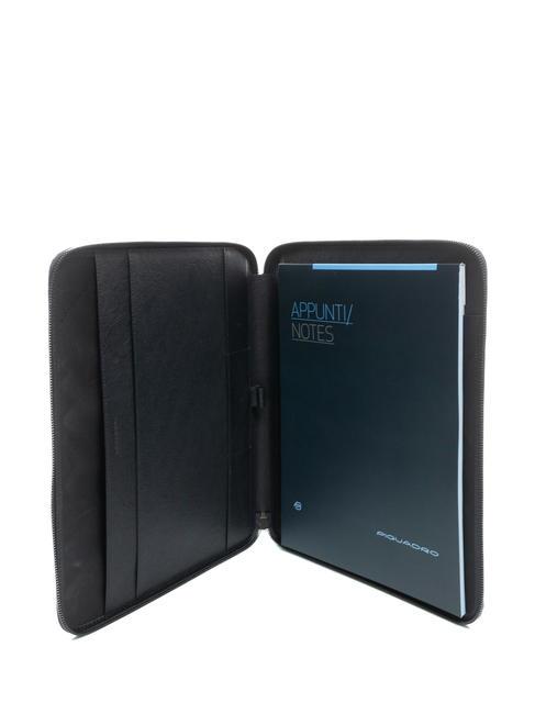 CAMPIONARIO - BLACK SQUARE Portablocco A4 in pelle blu - Porta tablet & Organizer
