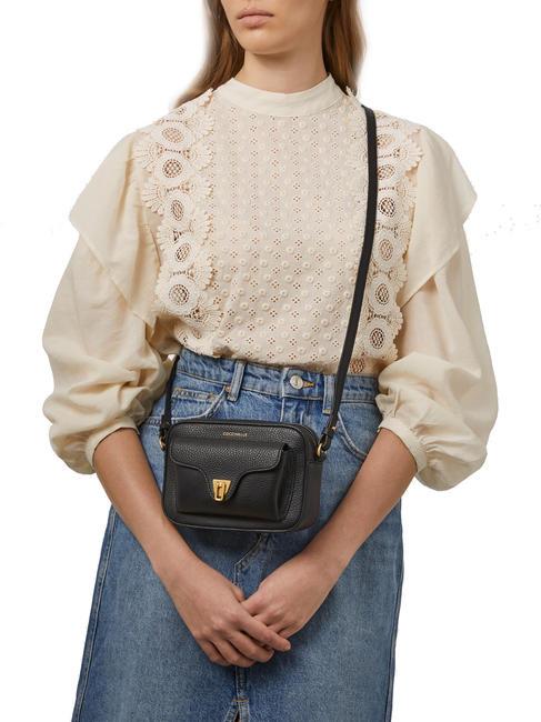 BEAT SOFT Borsa tracolla pelle martellata Nero - Borse Donna