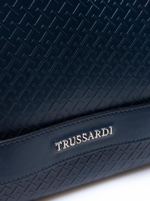 CAMPIONARIO Busta porta tutto in pelle stampata blue - Bustine & Necessaire