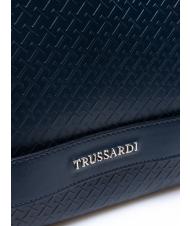 TRUSSARDI CAMPIONARIO Busta porta tutto in pelle stampata blue - Bustine & Necessaire - 3