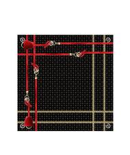 POLLINI TWILL CHAIN Foulard stampato nero e rosso - Sciarpe - 4