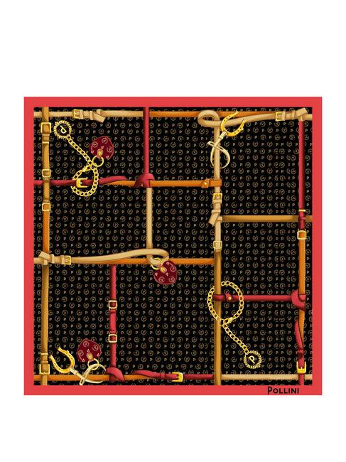 TWILL Foulard stampato nero e fucsia - Sciarpe