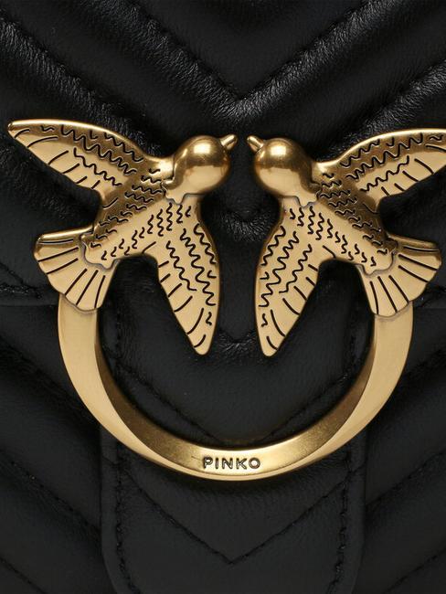 CLASSIC LOVE ONE Borsa in pelle nappa nero-antique gold - Borse Donna