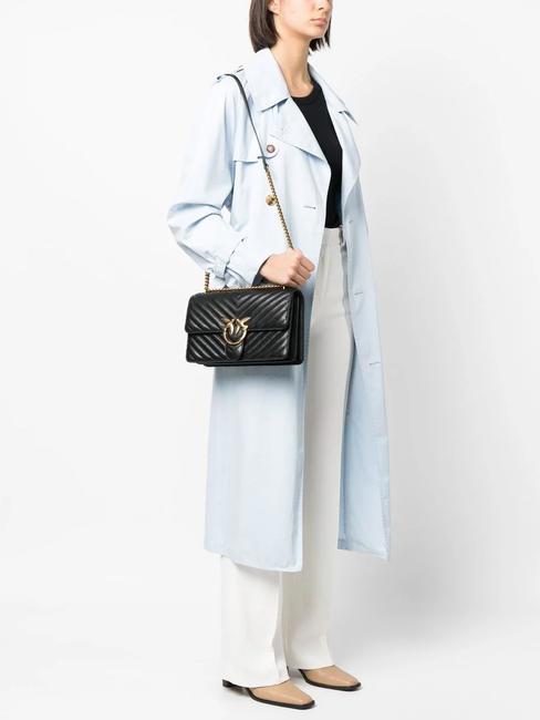 CLASSIC LOVE ONE Borsa in pelle nappa nero-antique gold - Borse Donna