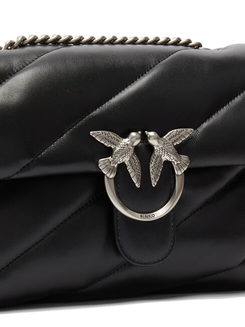 CLASSIC LOVE PUFF Borsa in pelle nappa nero-old silver - Borse Donna