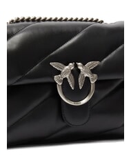 PINKO CLASSIC LOVE PUFF Borsa in pelle nappa nero-old silver - Borse Donna - 3