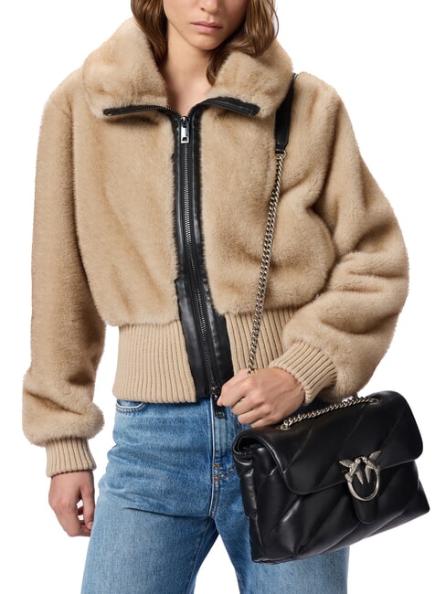 CLASSIC LOVE PUFF Borsa in pelle nappa nero-old silver - Borse Donna