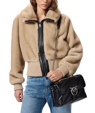 PINKO CLASSIC LOVE PUFF Borsa in pelle nappa nero-old silver - Borse Donna - 6