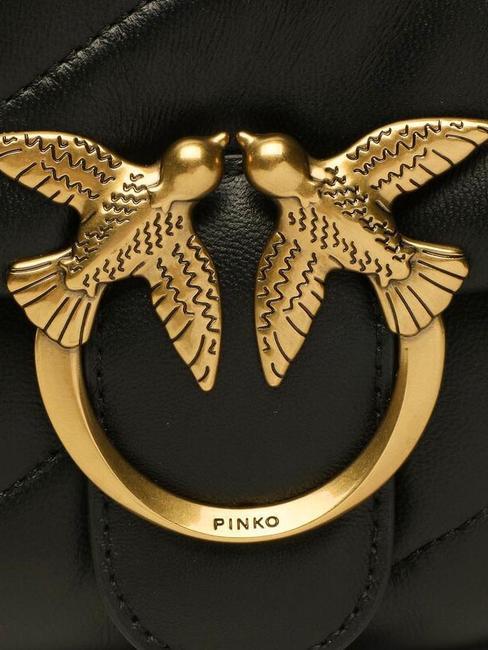 MINI LOVE BAG Borsa in nappa nero-antique gold - Borse Donna