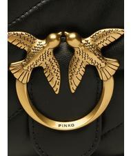 PINKO MINI LOVE BAG Borsa in nappa nero-antique gold - Borse Donna - 4