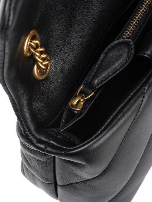 MINI LOVE BAG Borsa in nappa nero-antique gold - Borse Donna