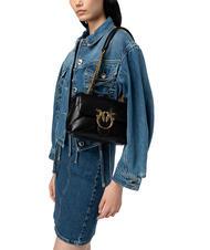 PINKO MINI LOVE BAG Borsa in nappa nero-antique gold - Borse Donna - 6