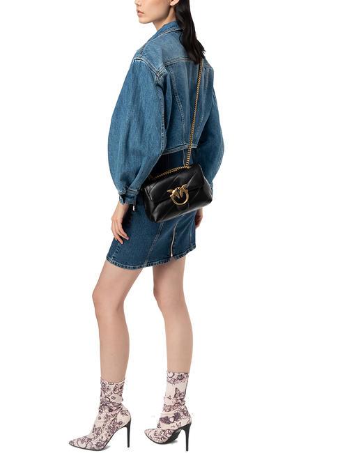 MINI LOVE BAG Borsa in nappa nero-antique gold - Borse Donna