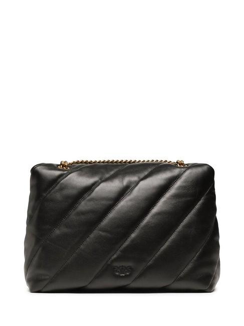 BIG LOVE PUFF Borsa in pelle nappa nero-antique gold - Borse Donna