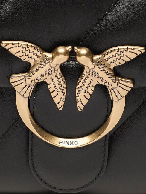 BIG LOVE PUFF Borsa in pelle nappa nero-antique gold - Borse Donna