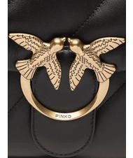 PINKO BIG LOVE PUFF Borsa in pelle nappa nero-antique gold - Borse Donna - 4