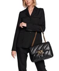 PINKO BIG LOVE PUFF Borsa in pelle nappa nero-antique gold - Borse Donna - 6