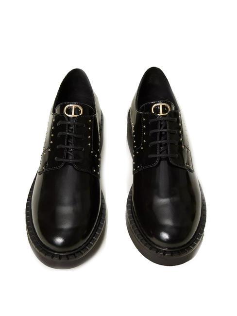 STUDS Scarpa stringata in pelle nero - Scarpe Donna