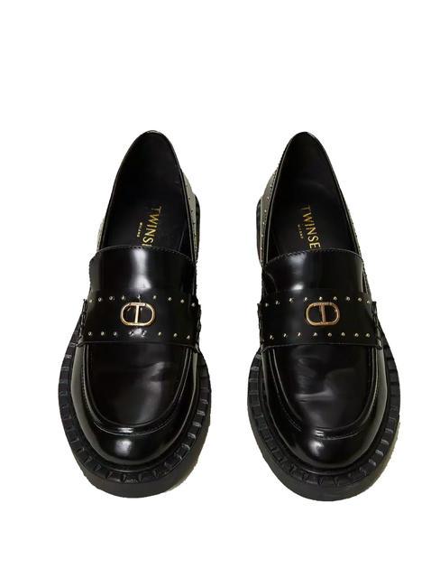STUDS Mocassino in pelle nero - Scarpe Donna