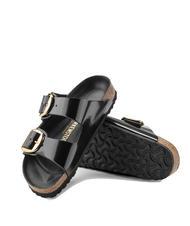 BIRKENSTOCK ARIZONA Big Buckle Sandalo ciabatta in pelle shine black - Scarpe Unisex - 8