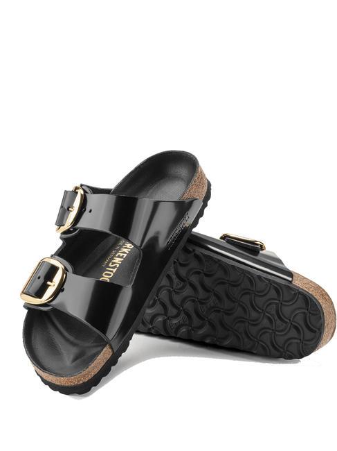 ARIZONA Big Buckle Sandalo ciabatta in pelle shine black - Scarpe Unisex