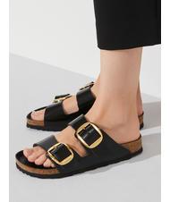 BIRKENSTOCK ARIZONA Big Buckle Sandalo ciabatta in pelle shine black - Scarpe Unisex - 9