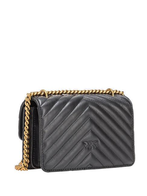 MINI LOVE BAG Borsa one chevron nero-antique gold - Borse Donna