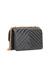 PINKO MINI LOVE BAG Borsa one chevron nero-antique gold - Borse Donna - 3