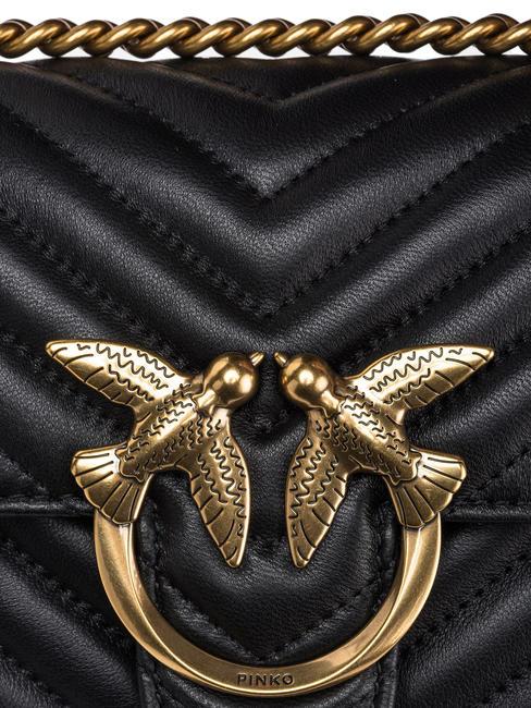 MINI LOVE BAG Borsa one chevron nero-antique gold - Borse Donna