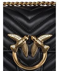 PINKO MINI LOVE BAG Borsa one chevron nero-antique gold - Borse Donna - 4