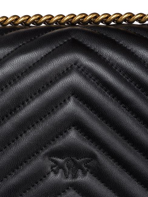 MINI LOVE BAG Borsa one chevron nero-antique gold - Borse Donna