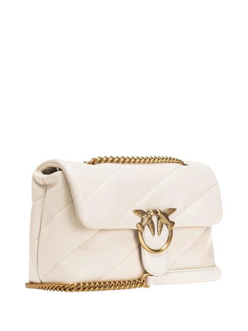 MINI LOVE BAG Borsa in nappa bianco seta-antique gold - Borse Donna